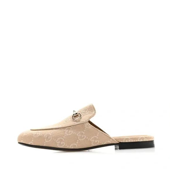 Gucci Princetown Beige Mules Summer Denim NIB - Picture 1 of 10